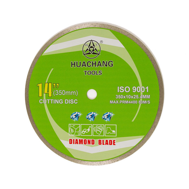 앵글 연삭기를 위한 추운 언론 14 인치 350×2.2/3.2×10×25.4mm×24T 연속 테두리 다이아몬드 블레이드